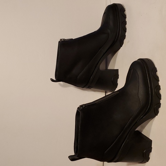 Sorel Brex Bold Waterproof Zip Front Black Platform Bootie Size 8 NWOT'S - Picture 4 of 12